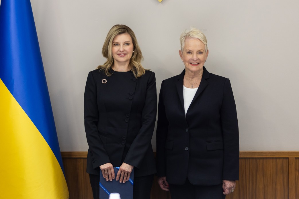 Перша леді України Олена Зеленська та виконавча директорка Всесвітньої продовольчої програми Організації Об’єднаних Націй (ВПП ООН) Сінді Маккейн