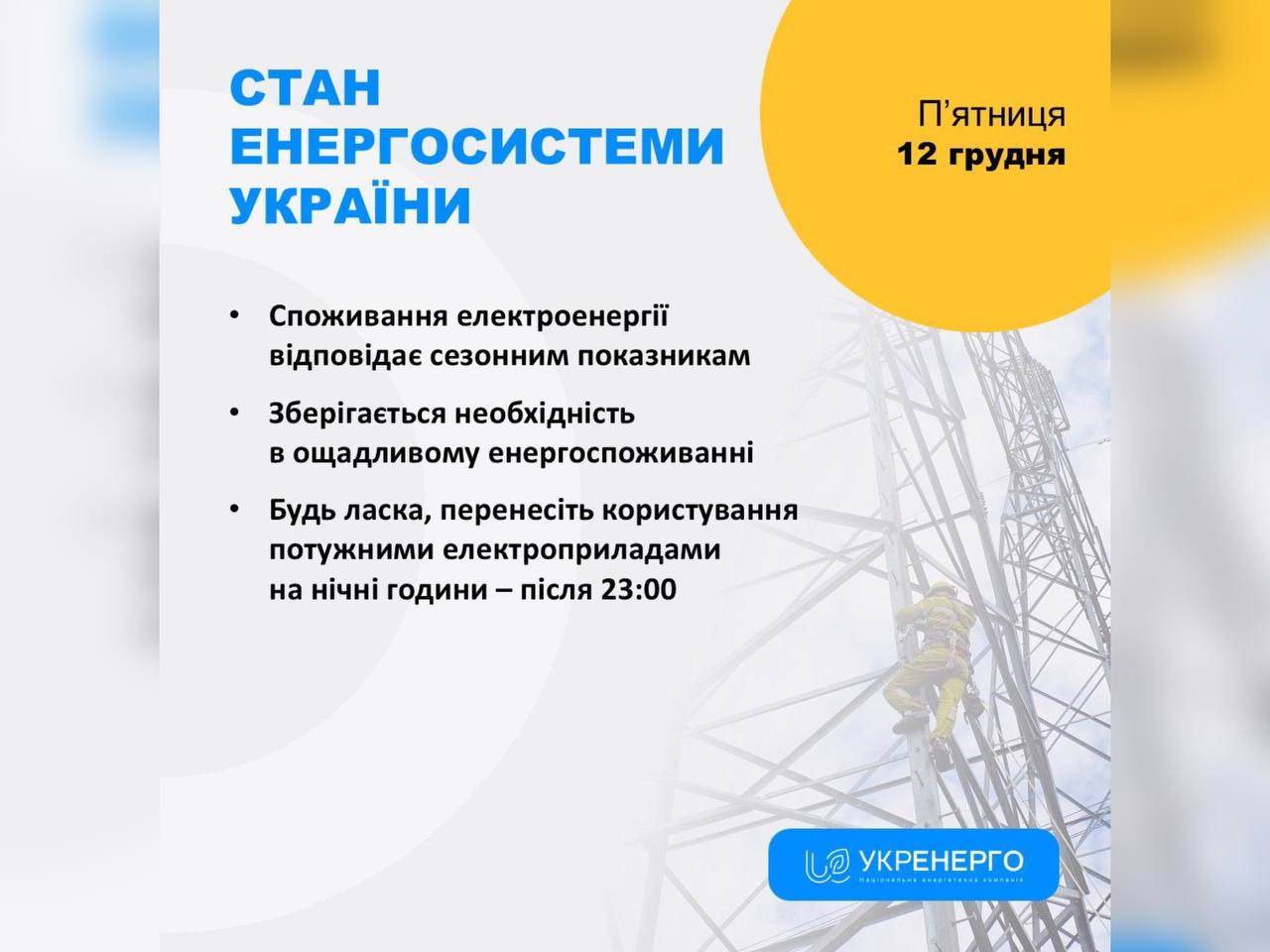 інфографка "Укренерго"