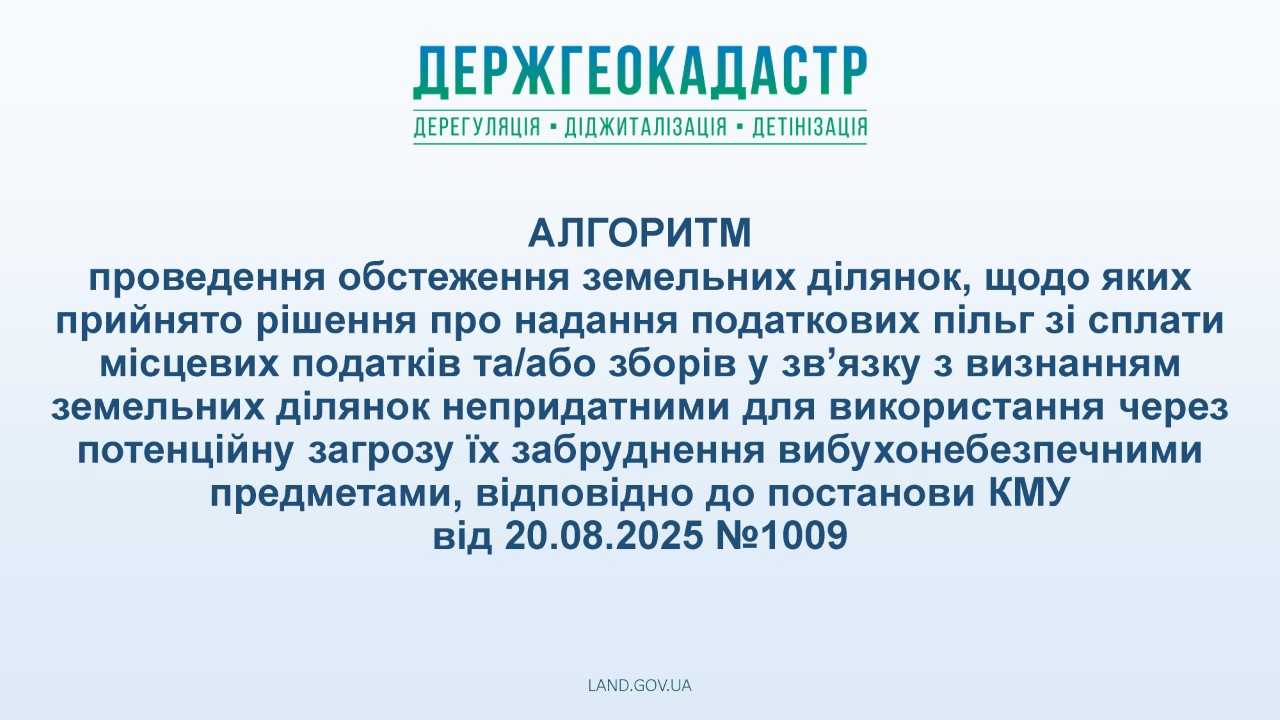 Алгоритм проведення обстеження земельних ділянок