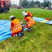 Відпрацьовували спільні дії з ліквідації наслідків умовного ракетного удару в будівлю школи.