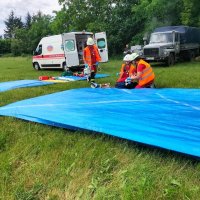 Відпрацьовували спільні дії з ліквідації наслідків умовного ракетного удару в будівлю школи.