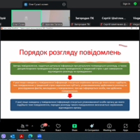 Відеоконференція. Cкріншот. Учасники zoom-конференції. Слайд доповідача.