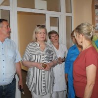 Робочий візит в Шаргородську міську лікарню директорки департаменту охорони здоров’я та реабілітації Вінницької обласної військової адміністрації Ольги Задорожної та її заступника з економічних питань Сергія Лавренюка.