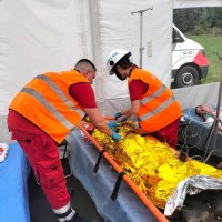 Відпрацьовували спільні дії з ліквідації наслідків умовного ракетного удару в будівлю школи.
