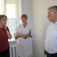 Робочий візит в Шаргородську міську лікарню директорки департаменту охорони здоров’я та реабілітації Вінницької обласної військової адміністрації Ольги Задорожної та її заступника з економічних питань Сергія Лавренюка.